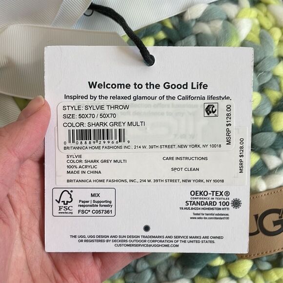 NWT UGG Home Sylvie Throw 50" W x 70" L - Picture 7 of 9